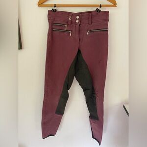 Cavallo Burgundy Riding Pants with Black Accents